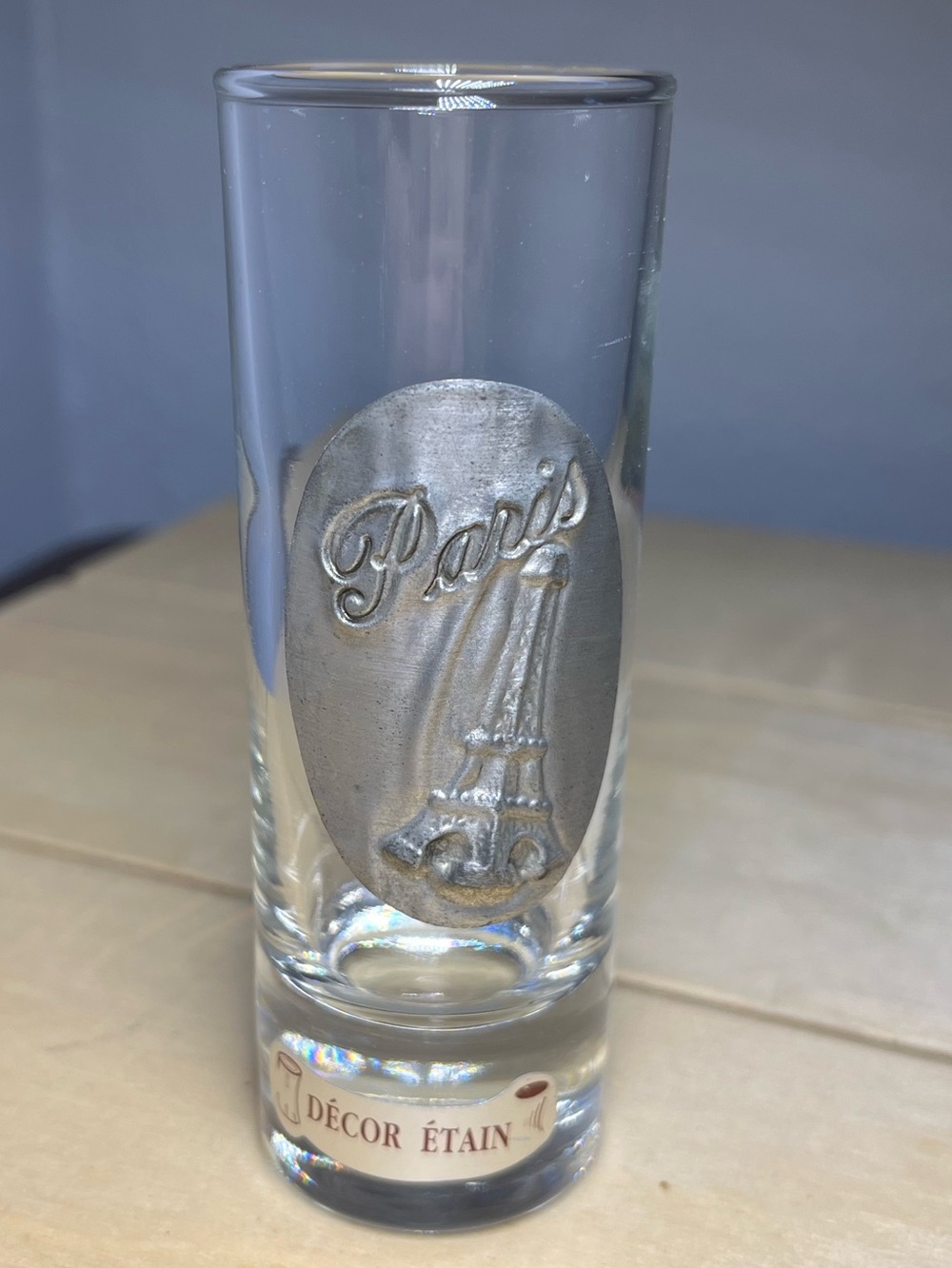 Paris Eiffel Tower Clear Shot Glass 4” Tall Shooter